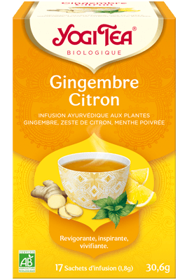 YOGI TEA® Gingembre Citron ⇒ Infusion ayurvédique au gingembre et au citron