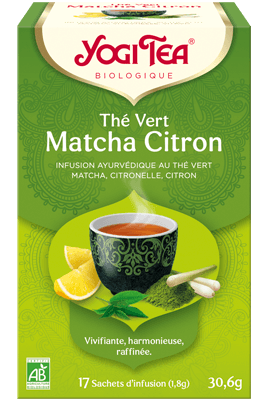 Thé vert au matcha et au citron ⇒ YOGI TEA® Thé vert Matcha Citron