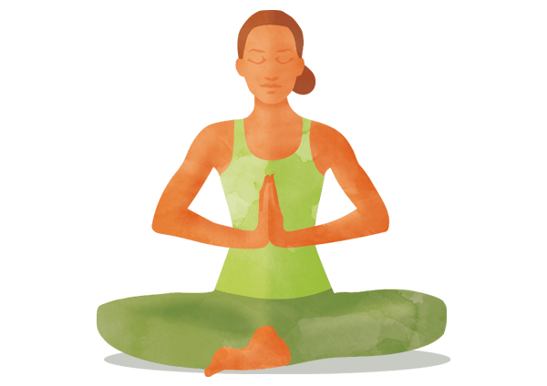 Yoga Übung Gebetshaltung