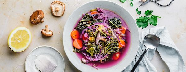 Warming autumnal herb soup