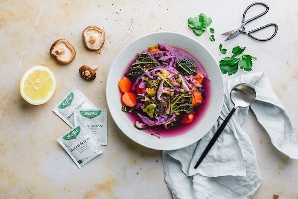 Warming autumnal herb soup