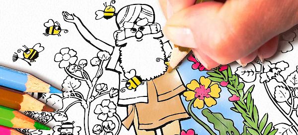 Bee Creative – notre motif Bee Happy à colorier