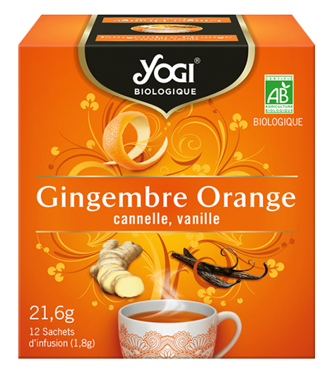 L'infusion gingembre citron Yogi Tea contient des plantes, du gingembre, du  zeste de citron etc.