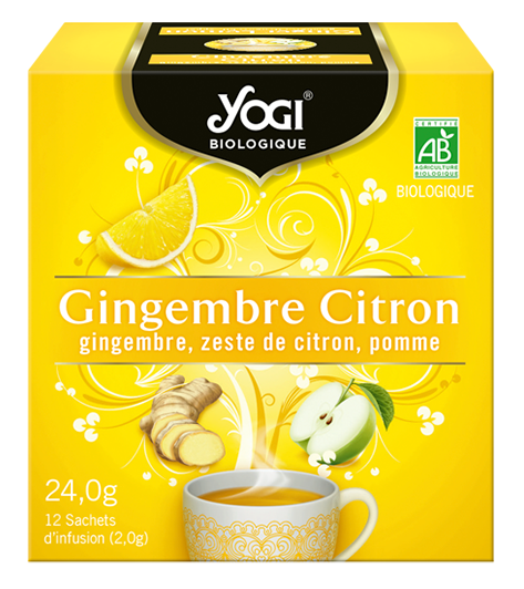 YOGI TEA® Gingembre Citron ⇒ Infusion ayurvédique au gingembre et