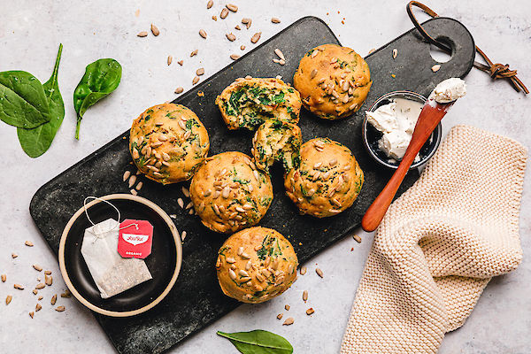 Muffins saladas de espinacas